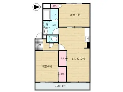 サンコートシライシ(2LDK/1階)の間取り写真