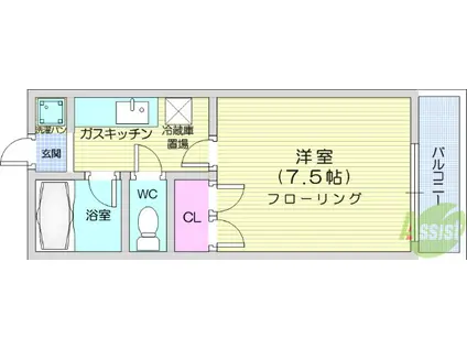 コーポ欅(1K/1階)の間取り写真