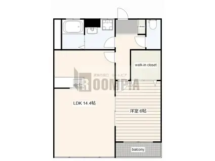 フローラII(1LDK/3階)の間取り写真