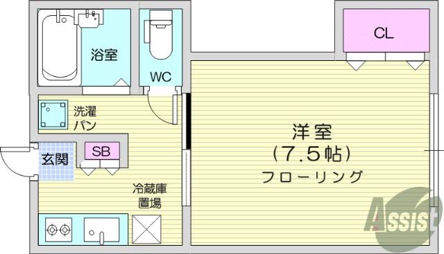 コーポ嶺(1K/1階)の間取り写真