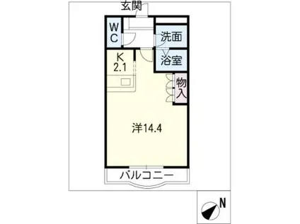 ベル・クオレ(1K/4階)の間取り写真