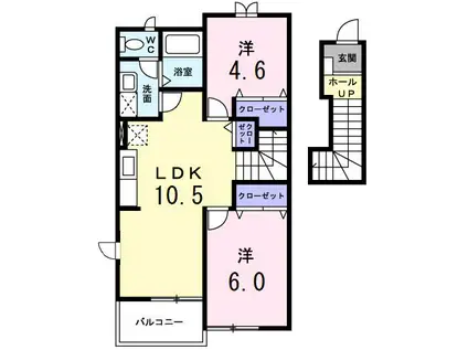 フェーンコート(2LDK/2階)の間取り写真