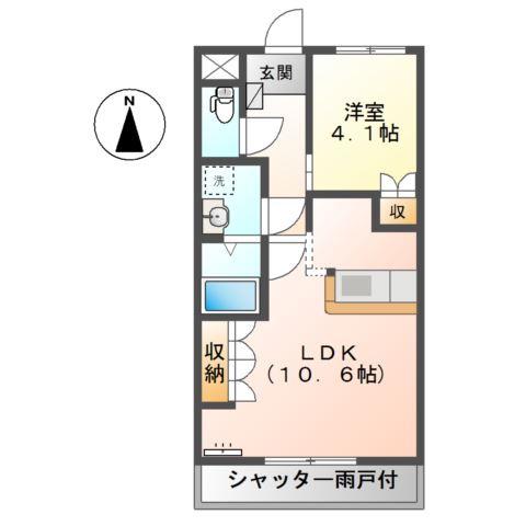 マルタハイム(1LDK/1階)の間取り写真