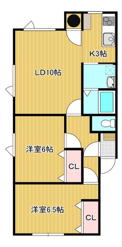 フロンテ(2LDK/3階)の間取り写真