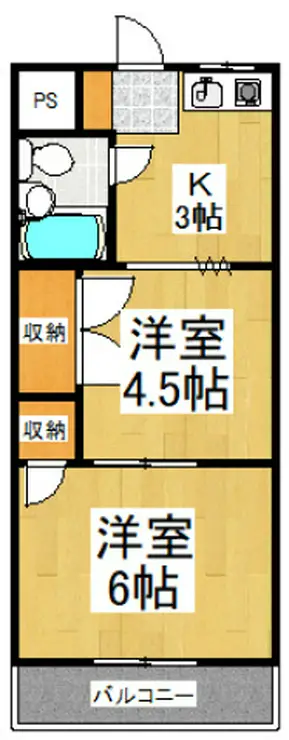 武蔵野サンハイツ東村山 1階階 間取り