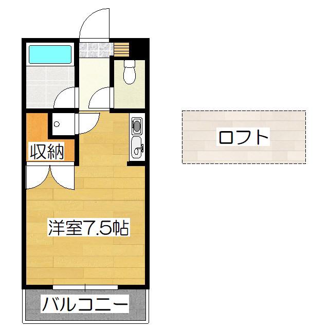 OAK VILLAちくしの 10TH(1K/4階)の間取り写真