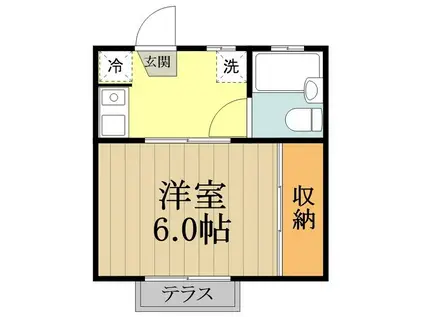 グリーン5小杉(1K/1階)の間取り写真