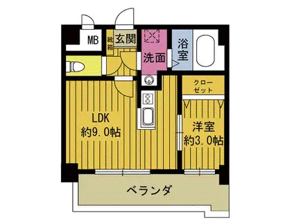 SUNGRACE CASA(1LDK/5階)の間取り写真