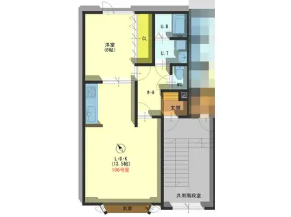 プラムマート5(1LDK/1階)の間取り写真