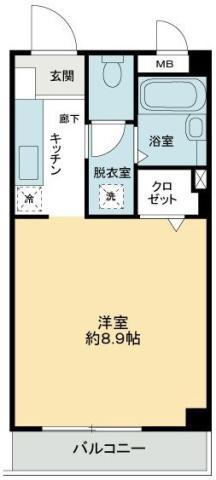 フィネス佐古(1K/2階)の間取り写真