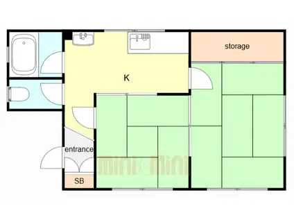 TSビル(2K/2階)の間取り写真