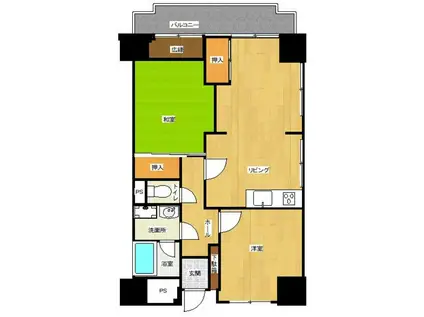 シャンボール大名B棟(2LDK/11階)の間取り写真