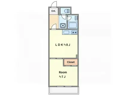 パークサイドマンション松ヶ丘(1LDK/4階)の間取り写真