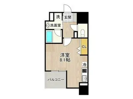 CITY SPIRE 名古屋大須(ワンルーム/9階)の間取り写真