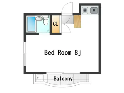 オーク三鷹(ワンルーム/3階)の間取り写真