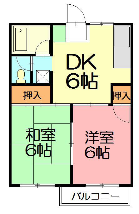 アーバンライフ鵠沼神明(2DK/2階)の間取り写真