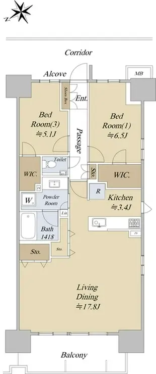 プラウドシティ志木本町 13階階 間取り