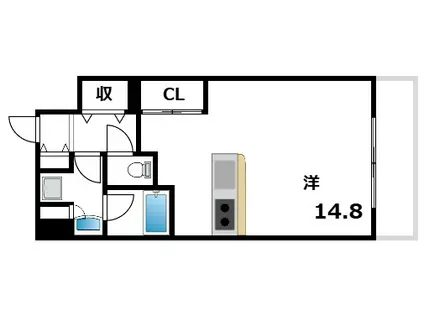 芦屋プレシャスコート(ワンルーム/3階)の間取り写真