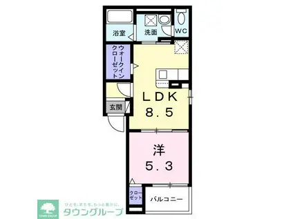 ヴィラ リヴァージュ(1LDK/3階)の間取り写真