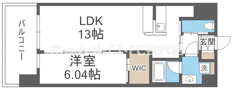 プレジオ梅田(1LDK/10階)の間取り写真