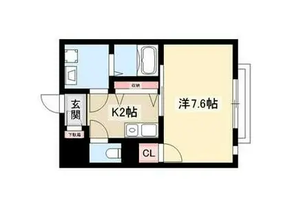 アーバンハイツ中町II番館(1K/2階)の間取り写真