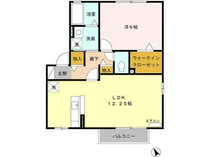 グランモア若草A(1LDK/2階)の間取り写真