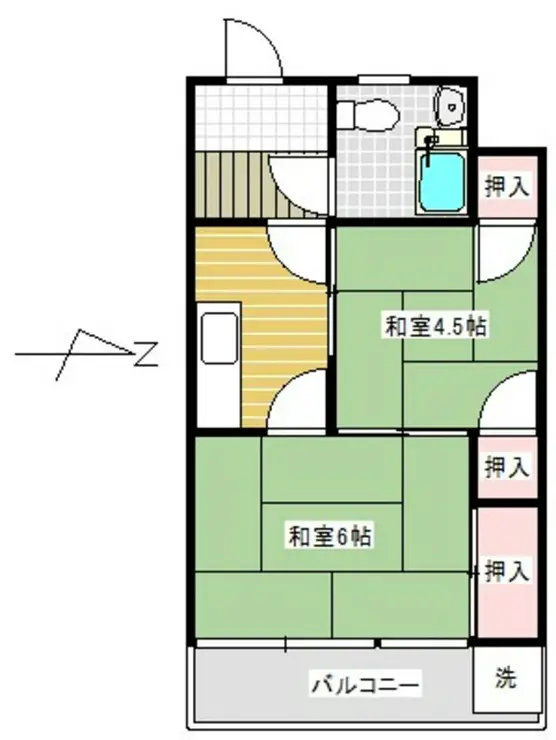 網野マンション 3階階 間取り