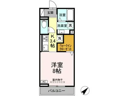AXIS C(1K/1階)の間取り写真