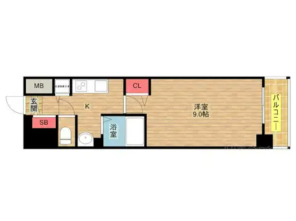 ララプレイスOSAKAウエストPRIME(1K/15階)の間取り写真