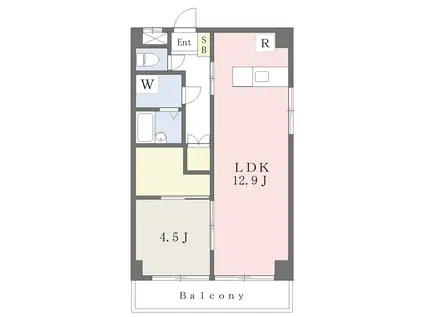 レジデンス201(1LDK/3階)の間取り写真