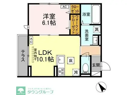 MAISON COCORU(1LDK/1階)の間取り写真