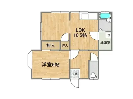 橋本コーポ(1LDK/1階)の間取り写真