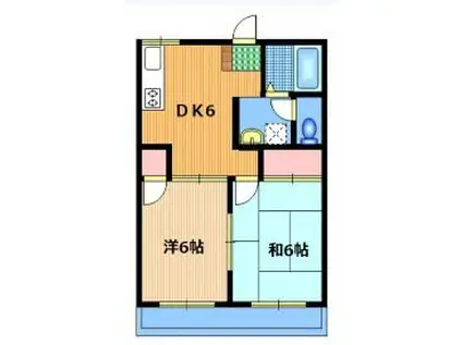 ハイツ美楽(2DK/1階)の間取り写真