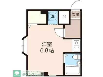 松崎ビル(ワンルーム/3階)の間取り写真