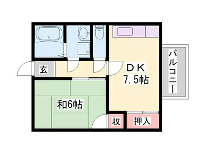 マイアール新町A(1DK/2階)の間取り写真