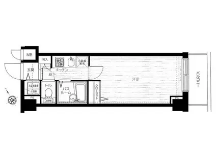 トーシンフェニックス日本橋兜町弐番館(1K/3階)の間取り写真