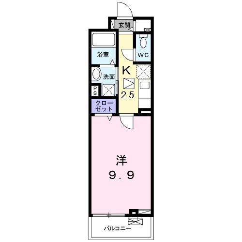 メゾンブリエ(1K/2階)の間取り写真