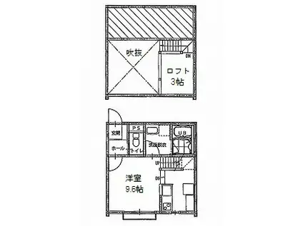 BELLINA青柳A(1SK/1階)の間取り写真