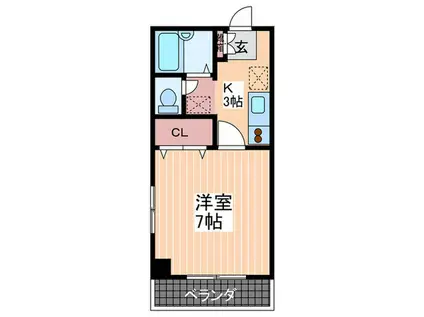 NIDIビル(1K/8階)の間取り写真