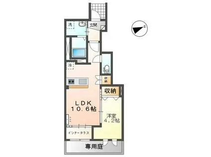 ヴェルニース(1LDK/1階)の間取り写真