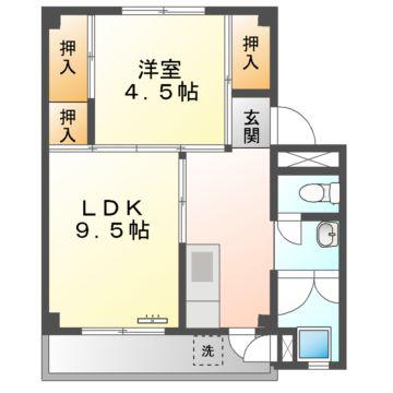 ビレッジハウス杉焼1(2K/5階)の間取り写真