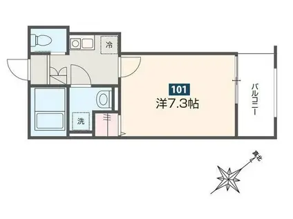 MELDIA成増(1K/1階)の間取り写真
