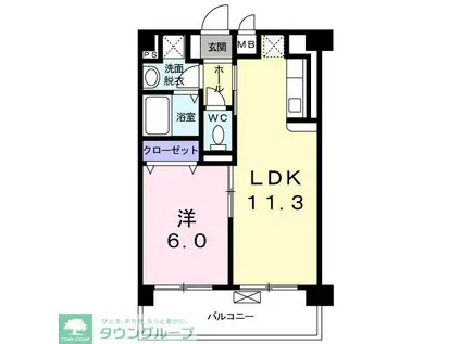 横網 リバーイースト(1LDK/2階)の間取り写真