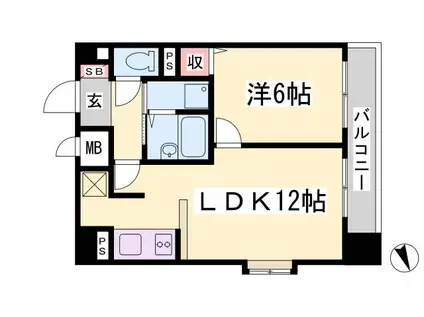 リーガル新神戸(1LDK/7階)の間取り写真