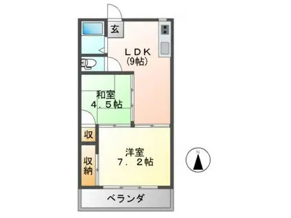 アマルフィ(2LDK/2階)の間取り写真