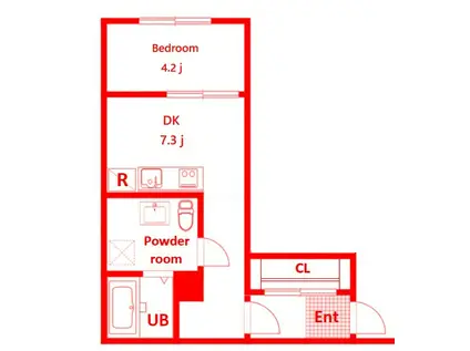 ルーナクレシェンテ川崎(1DK/3階)の間取り写真