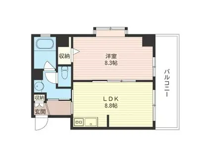 セントレージ桜橋(1LDK/3階)の間取り写真