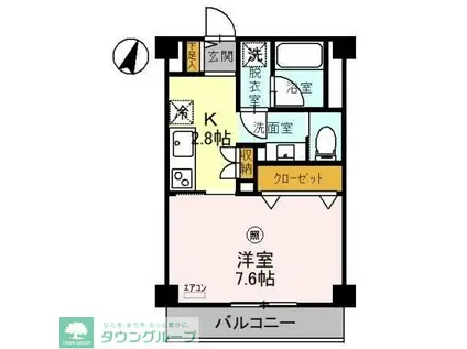 ＪＲ埼京線 与野本町駅 徒歩4分 3階建 築2年(1K/2階)の間取り写真