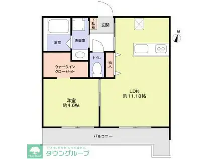 VIOLA TERRACE 北寺尾(1LDK/2階)の間取り写真