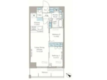 LA CLAIR 南浦和(2LDK/3階)の間取り写真